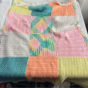 Handmade Crocheted Multicolor Blanket Warmer Warm Winter 40x50